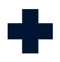 Kamtech Solar employee benefits icon showing a blue medical cross representing medical, dental, and vision insurance coverage.