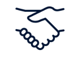 Kamtech Solar icon of a handshake symbolizing career growth, teamwork, and opportunities for advancement within the company.