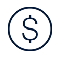 Kamtech Solar icon featuring a dollar sign representing competitive pay and rewarding compensation for employees.