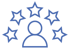 Kamtech Solar icon representing unrivaled customer experience, featuring five stars above a person symbol to highlight exceptional solar service and satisfaction. Kamtech Solar icon representing unrivaled customer experience, featuring five stars above a person symbol to highlight exceptional solar service and satisfaction.